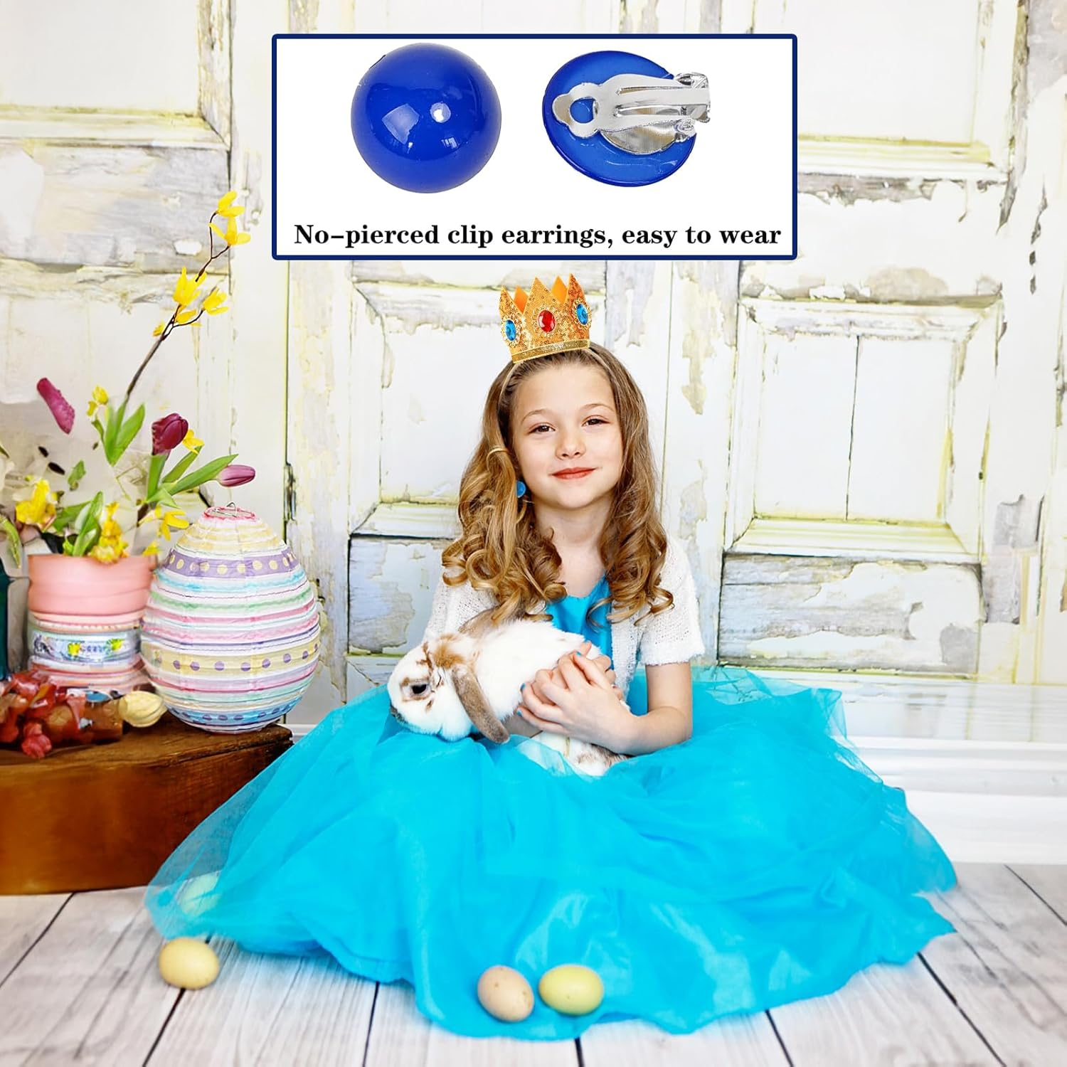 Princess Dress up Cosplay Jewelry Accessories Set for Girls with Crown Scepter Necklace Earrings Gloves Rings Bracelets image number 4