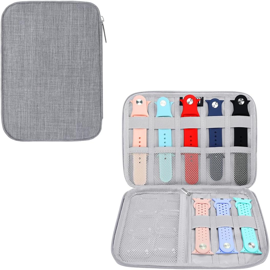 Watch Band Organizer Bag Watch Dial Organizer Data Cable Hard Drive Travel Organizer Bag (Gray)