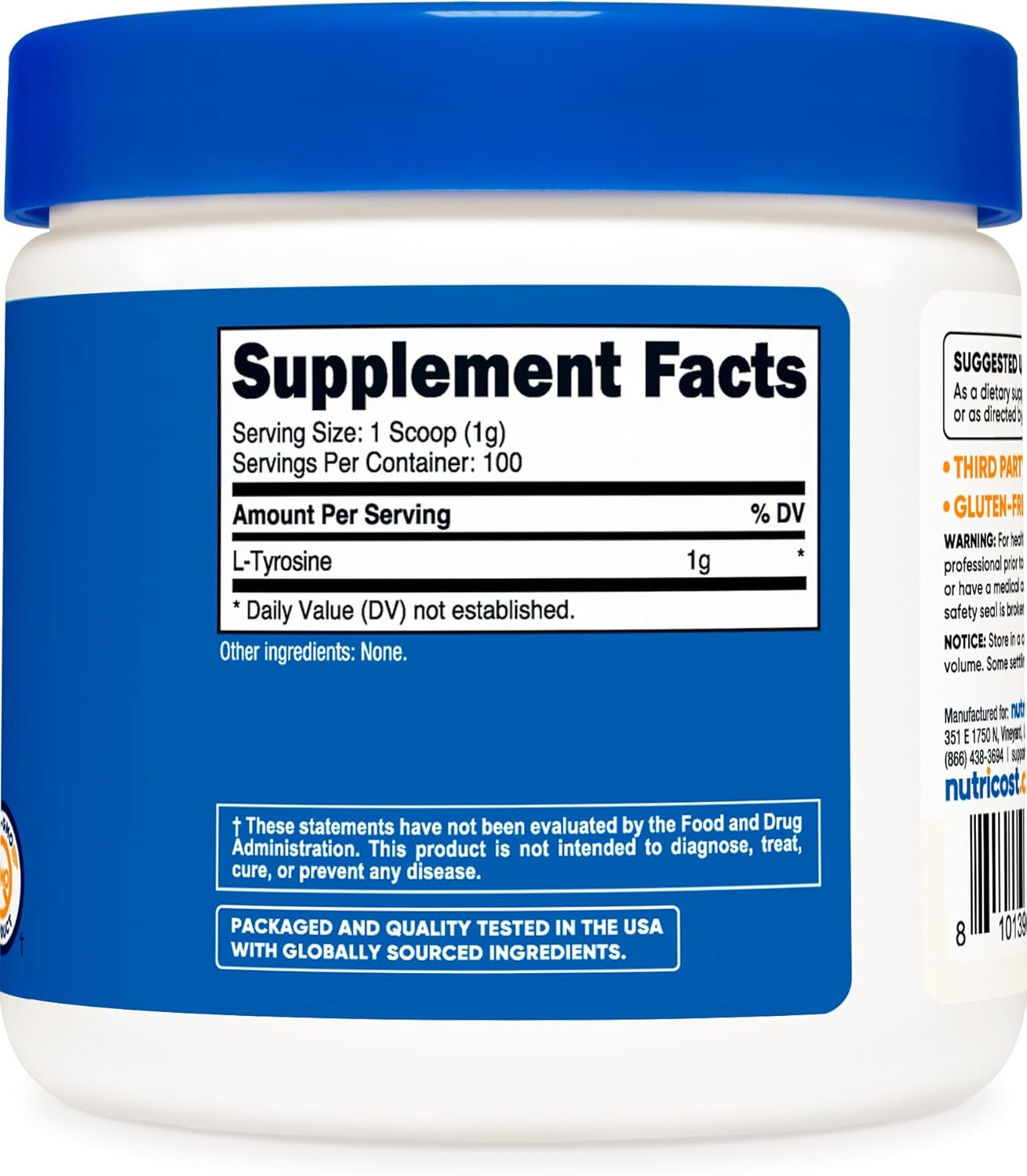 Nutricost L-Tyrosine Powder - Pure L-Tyrosine Powder 100G