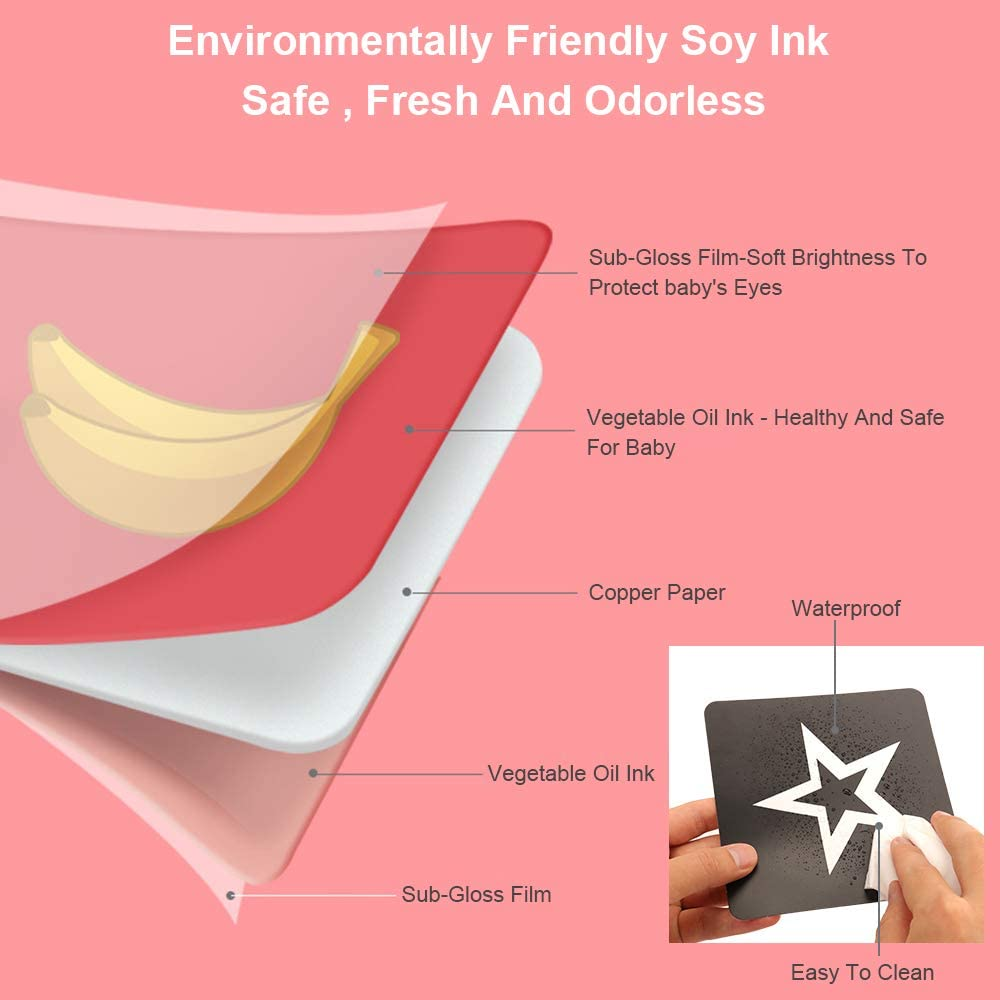 Barwa Flash Cards for Infants - 64 Cards, 128 Pictures, High Contrast Educational Toy for 0-3 Months, Colorful Cards for 3-12 Months