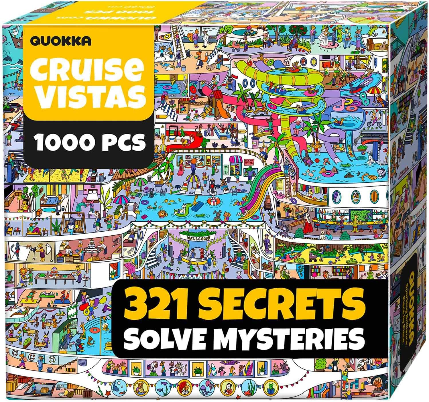 QUOKKA 1000 Piece Jigsaw Puzzle for Adults Cruise Vistas &ndash; Premium Box Packaging with Extra Fun Challenges, Stunning Scenic Animal Puzzle, Perfect for Relaxation, Creativity & Gift Giving