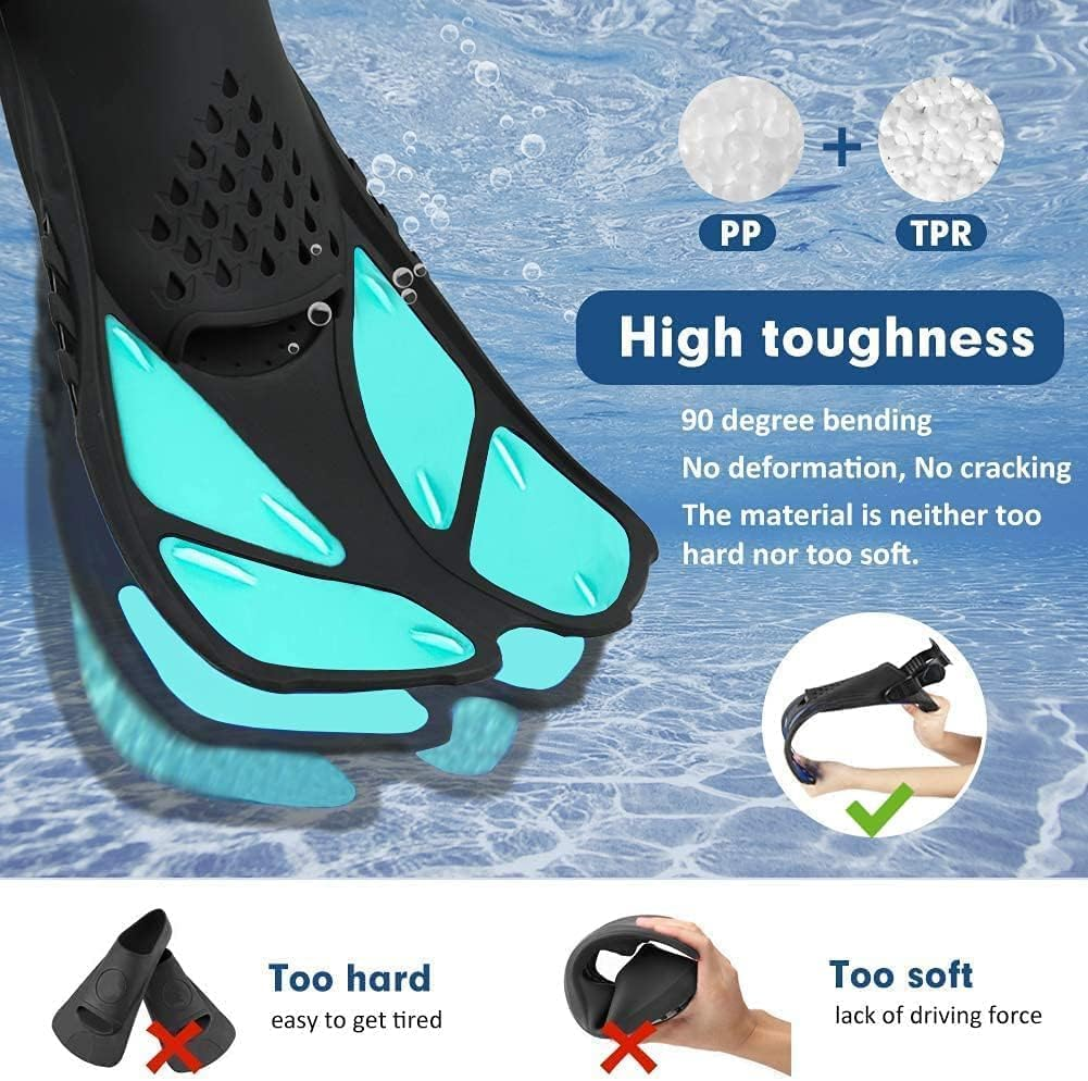 Snorkel Fins, Full Foot Pocket Swim Fins for Snorkeling, Diving image number 3