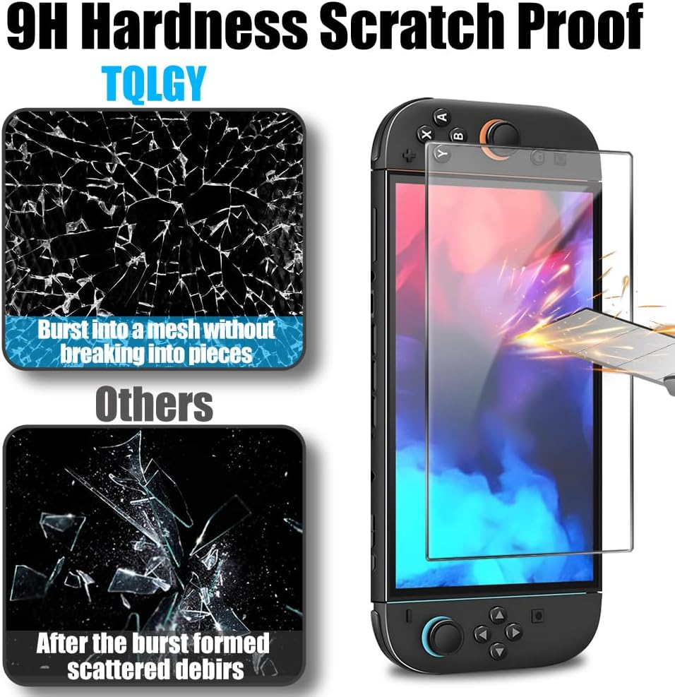 TQLGY Tempered Glass Screen Protector for Nintendo Switch 2 (2025), 9H Hardness, HD Clear, Anti-Scratch, Anti-Fingerprint, Bubble-Free Installation, 2-Pack image number 3