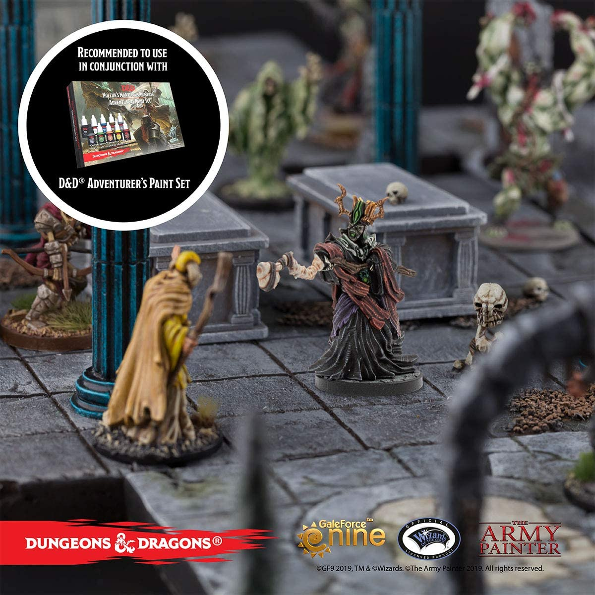 The Army Painter D&D: Undead Paint Set - Nolzur'S Marvelous Pigments Miniature Painting Kit with Acererak Miniature, Various, 11 Piece Set, GF975005 image number 3