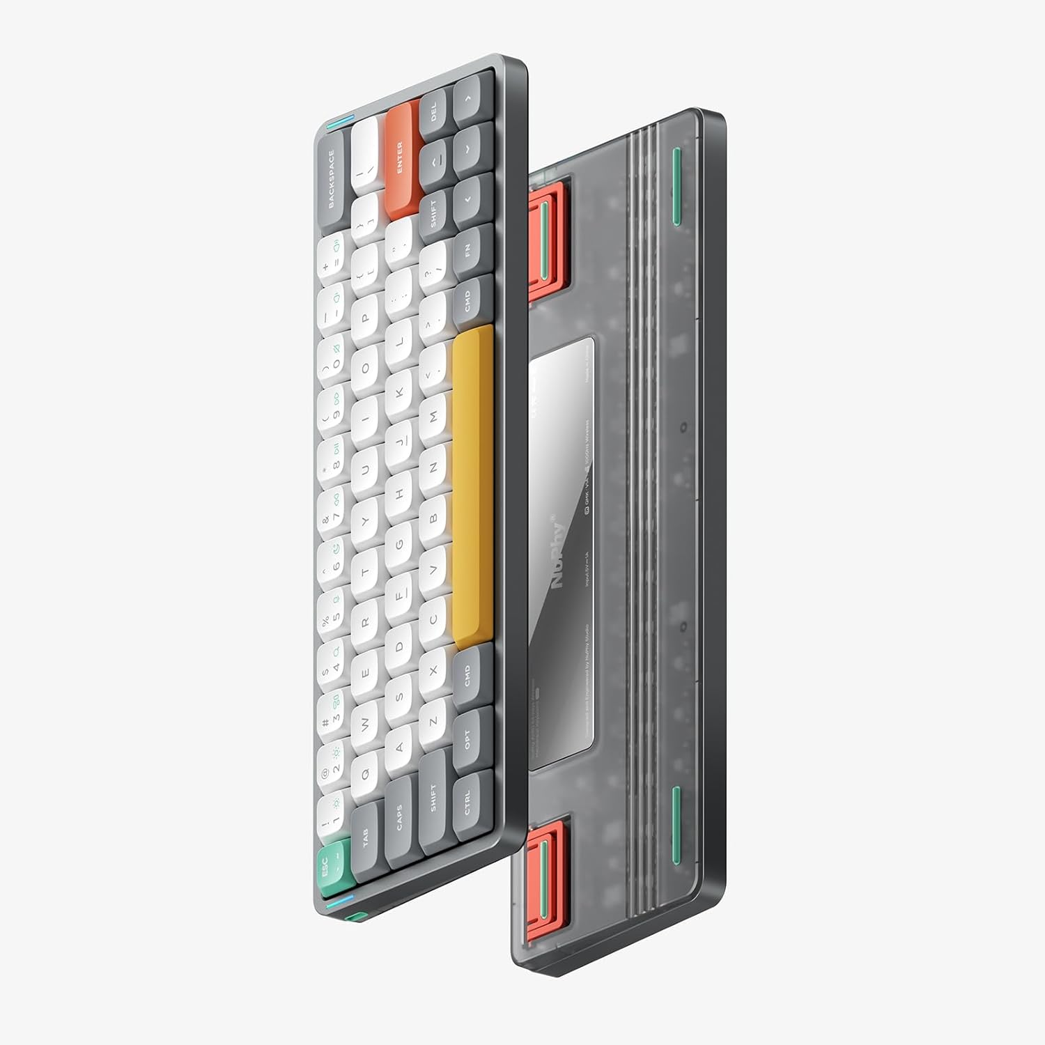 Nuphy Air60 V2 Portable Wireless Keyboard 60% Low Profile Mechanical Keyboard Support QMK/VIA Compatible with Windows/Mac Os/Linux Supports Bluetooth 5.1/2.4Ghz/Usb-C Grey-Gateron Wisteria Switch image number 7