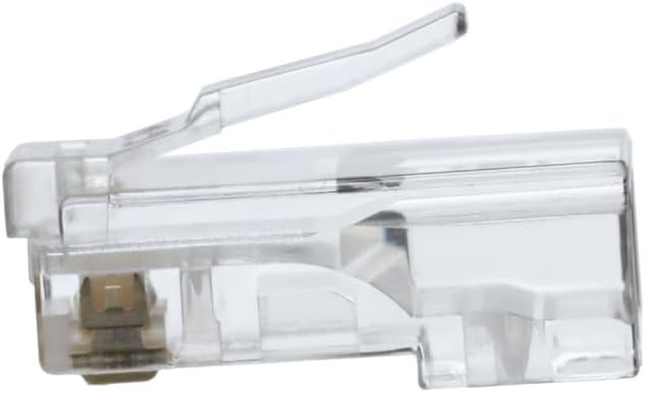 Klein Tools VDV826-603 RJ45 Connectors, Cat6 Modular Data Plugs with 3-Pronged Contact for Solid or Stranded Conductors, 25-Pack