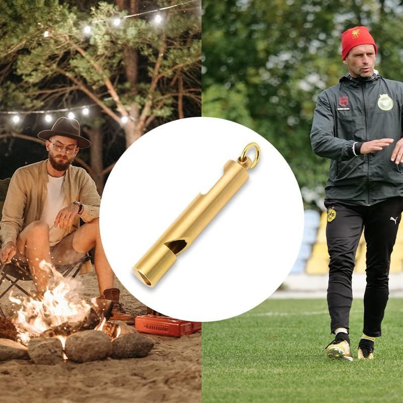 Cat Dog Whistle Training Recall Hunting Emergency Whistle Survival Loud Keychain Hiking Safety Whistle Gold Coach Police Whistle for Adults Sports Camping Bottle Opener Whistle Keychain image number 2
