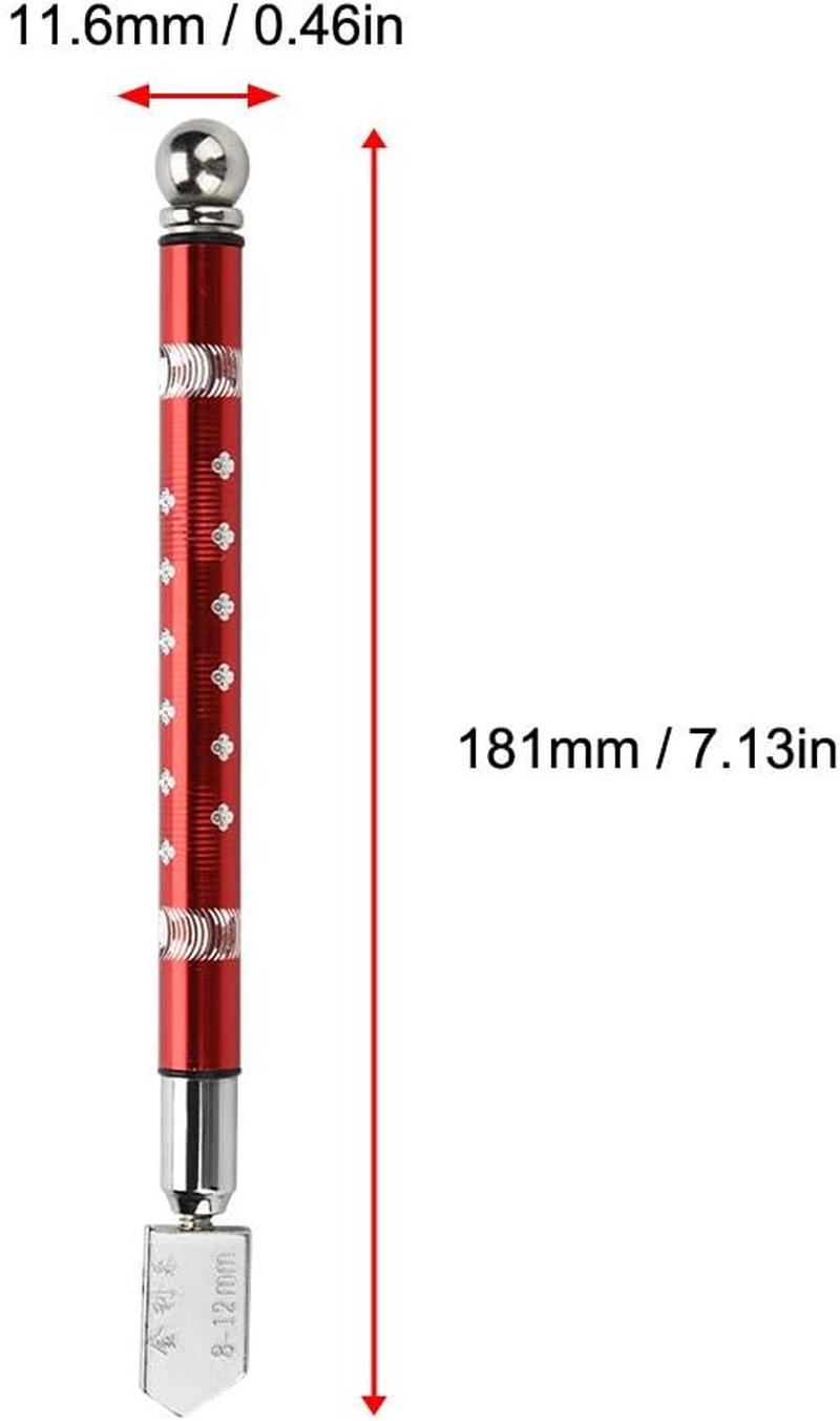 Glass Cutting Tool Portable Handheld Wheel Type Glass Cutter with Non-Slip Handle for 3~15Mm (Red) image number 4