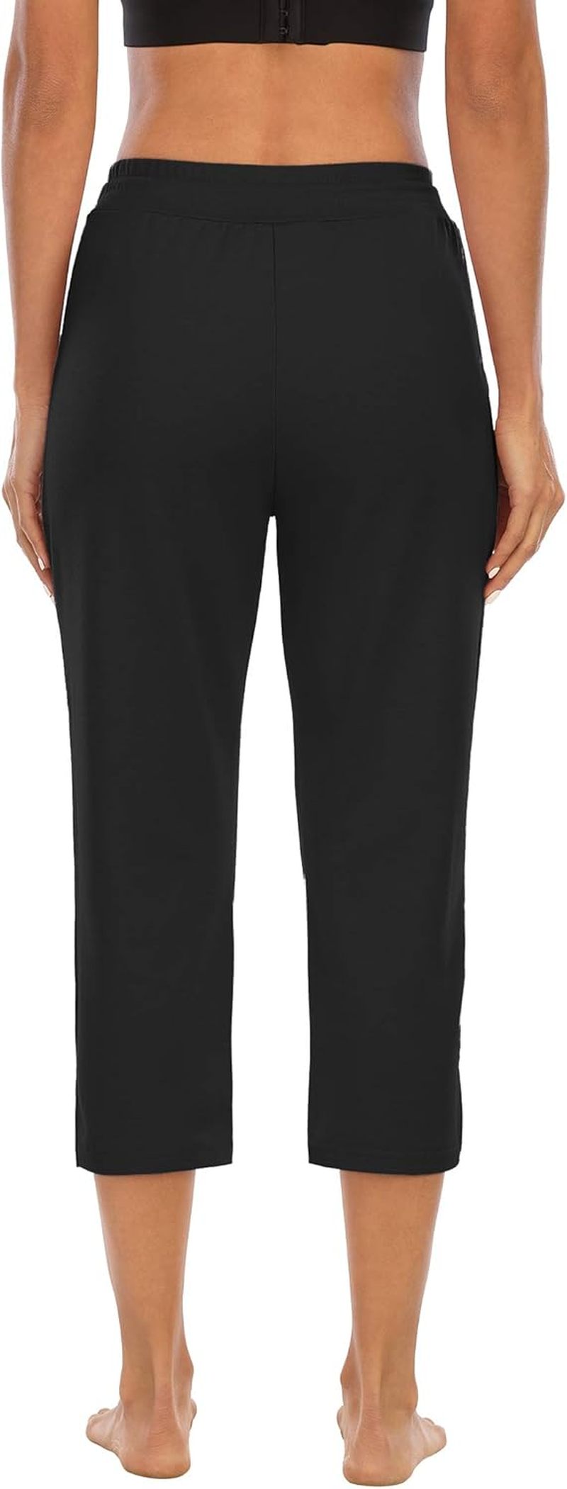 THANTH Womens Capri Yoga Pants Loose Comfy Lounge Pajamas Workout Athletic Capris Jersey Joggers Pants with Pockets image number 4