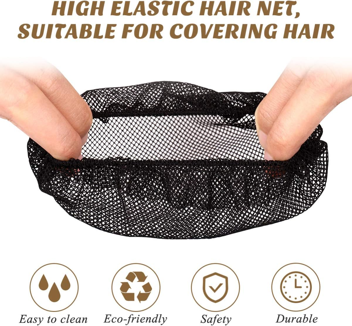 Minkissy Black Hair Nets Womens Work Outfits Sets 5Pcs Ballet Hair Bun Net Elegant Reusable Black Stretch Mesh Accessory Covers for Women Black Tiara Womens Accessories image number 6