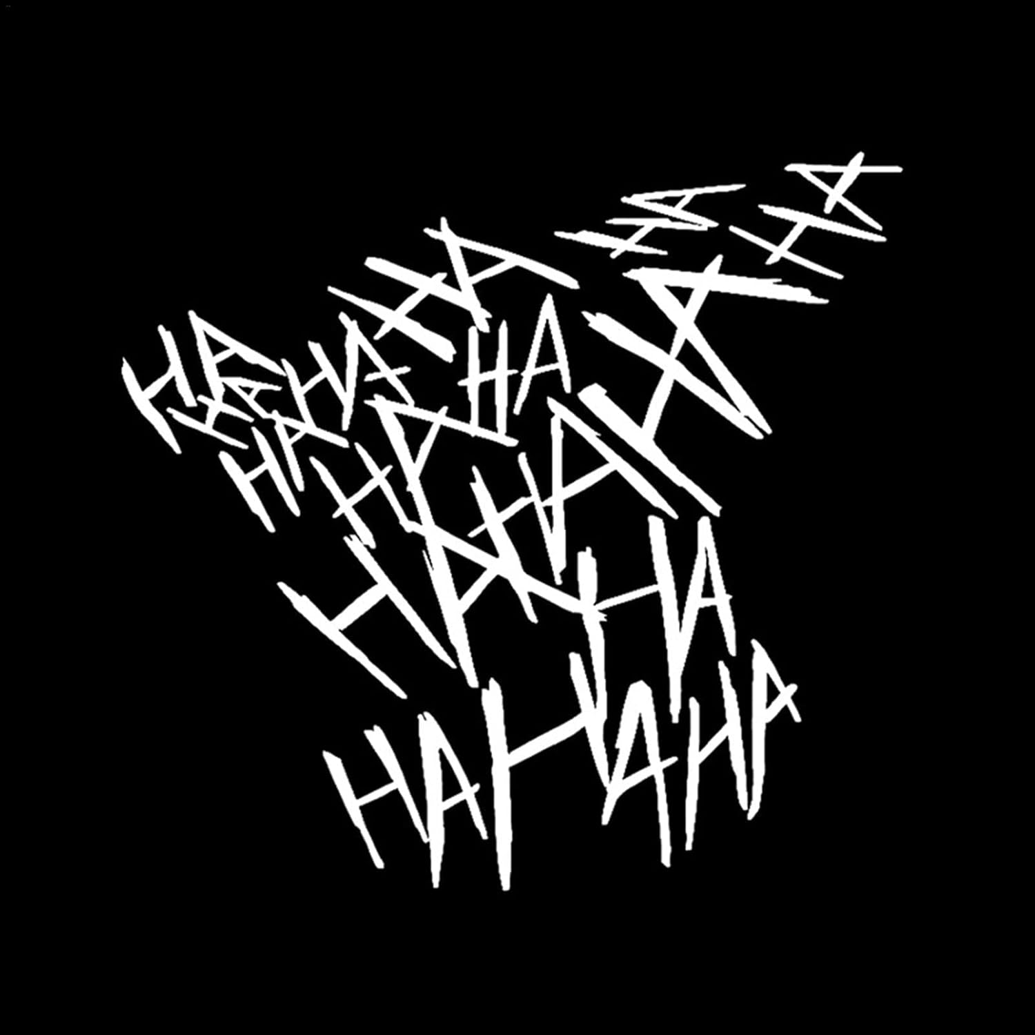 2Pcs Hahaha Car Decal Sticker,Funny Helmet Stickers Motorcycle Helmet Decal,Waterproof Durable Text Decals for Laptop,Window, Car, Auto, Bumper (White) - Red image number 2