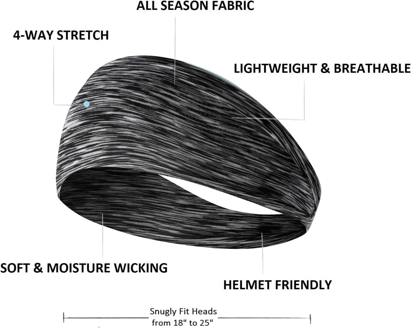 Workout Headbands for Women Non Slip Sweatbands Hair Band&rsquo;S for Women Athletic Hair Sports Yoga Running Moisture Wicking Headband image number 4