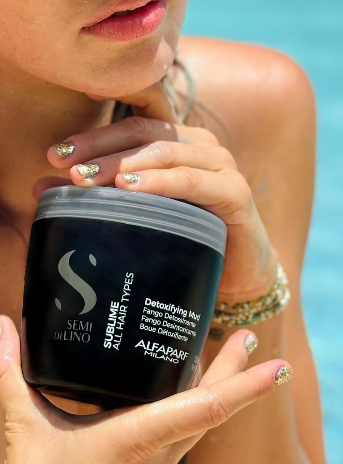 Alfaparf Milano Semi Di Lino Sublime Detoxifying Deep Cleansing Mud Treatment - Safe on Color Treated Hair - Clay-Based Detox for Hair - Professional Salon Quality - 21.1 Oz. image number 1