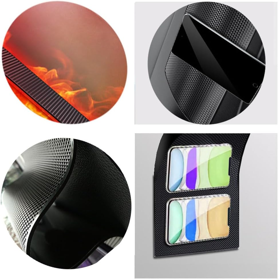 2 Pack Non-Slip Mat for Car, Anti-Slip Pads, Silicone Gel Mat for Cellphone Ornaments Fixed Center Console Grid Holds Cell Sunglasses, Keys, Coins, Phones (Black) image number 3