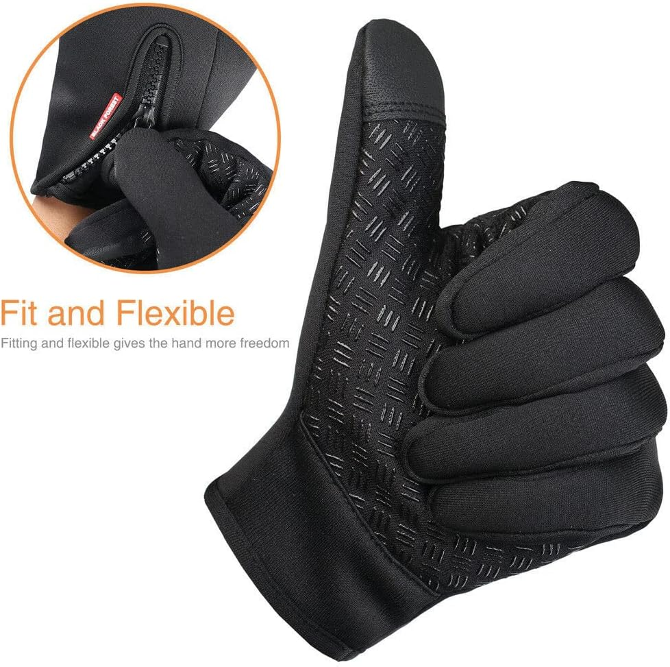 Winter Warm Windproof Waterproof Anti-Slip Thermal Touch Screen Gloves Unisex XL image number 6