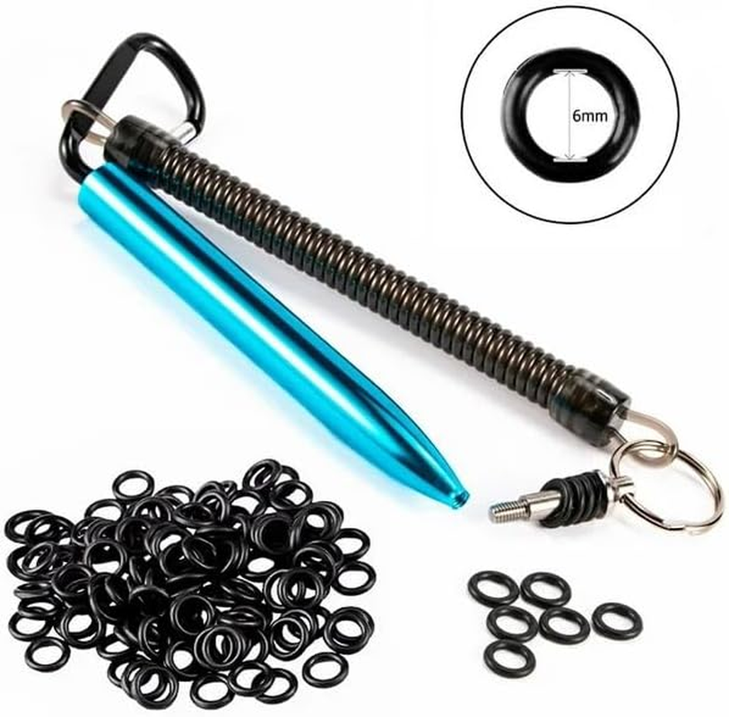 Wacky Rig Tool with 100 Fishing O-Rings,Wacky O-Rings Rigging Plastic Senko Style Worms, for Soft Baits Lures Fishing Accessories image number 3