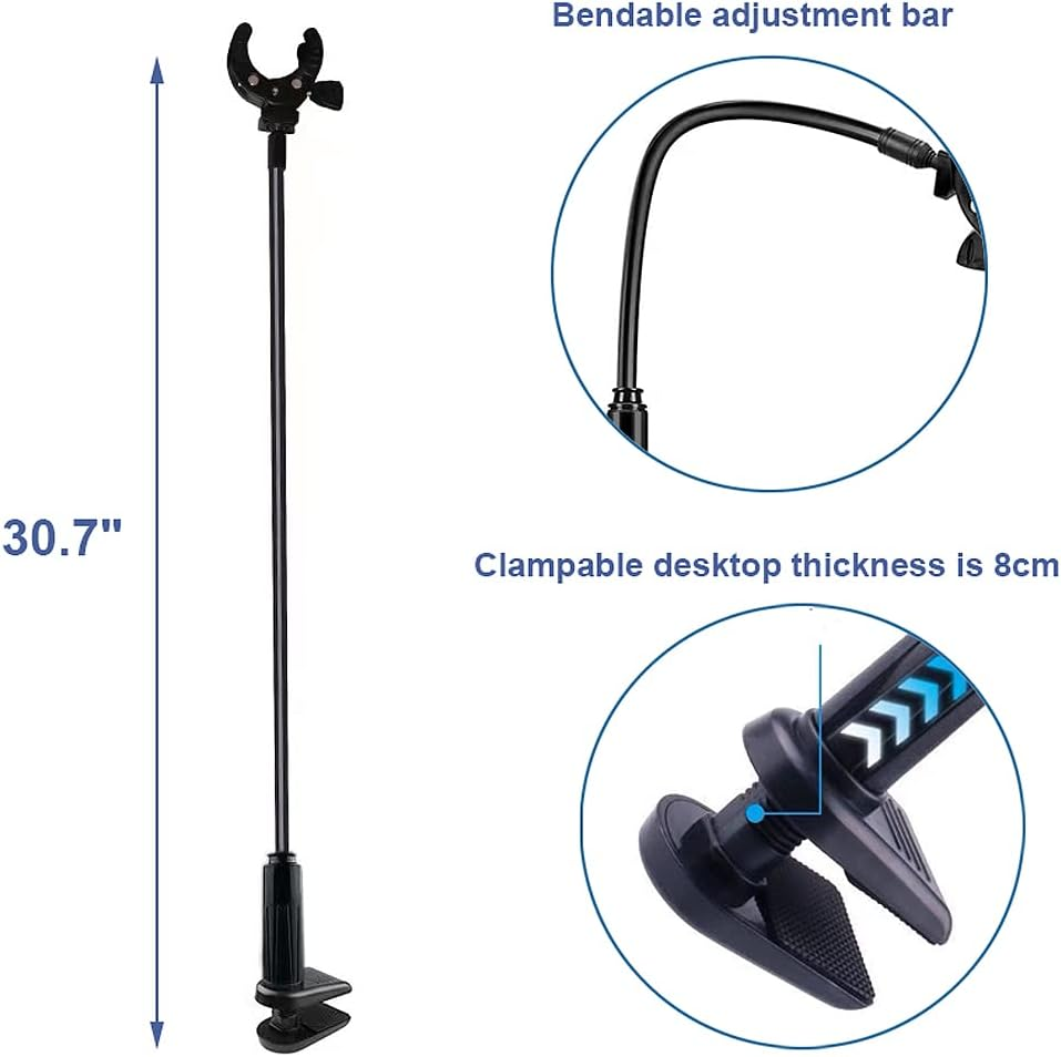 Hair Dryer Stand, Countertop Hands Free Blow Dryer Holder for Pet Dog Cat Grooming, Adjustable Flexible Arm Hose Tube Holder 360 Degree Rotation image number 1