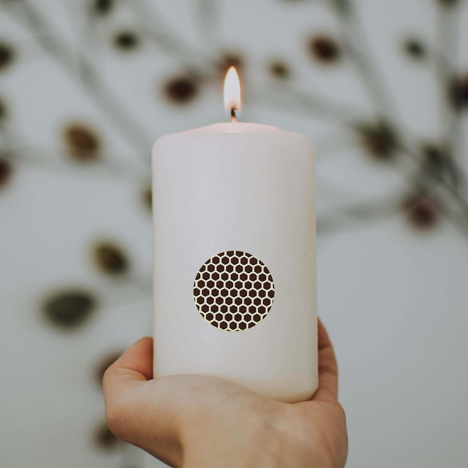 Self-Adhesive Match Striker Paper | 1 Inch Circle Brown Honeycomb Striker 24Pcs | Convenient and Easy-To-Use Match Striker Sticker for Safety Matches (Brown Honeycomb), 25Mm image number 2