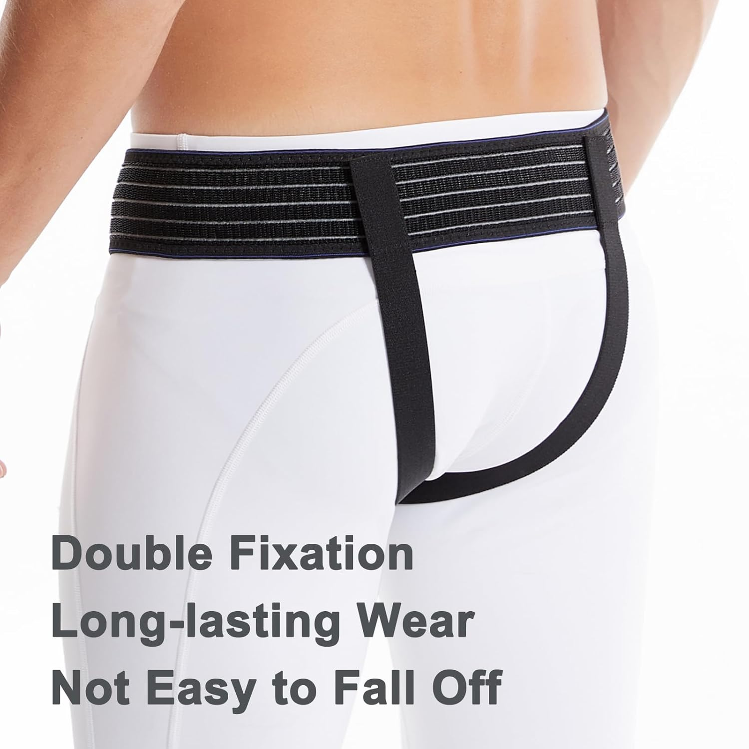 Inguinal Hernia Support Belt Groin Truss Brace - Two Removable Compression Pads -Adjustable Elastic Straps - for Pain Relief and to Assist in the Treatment of Inguinal or Lower Abdominal Hernias image number 3