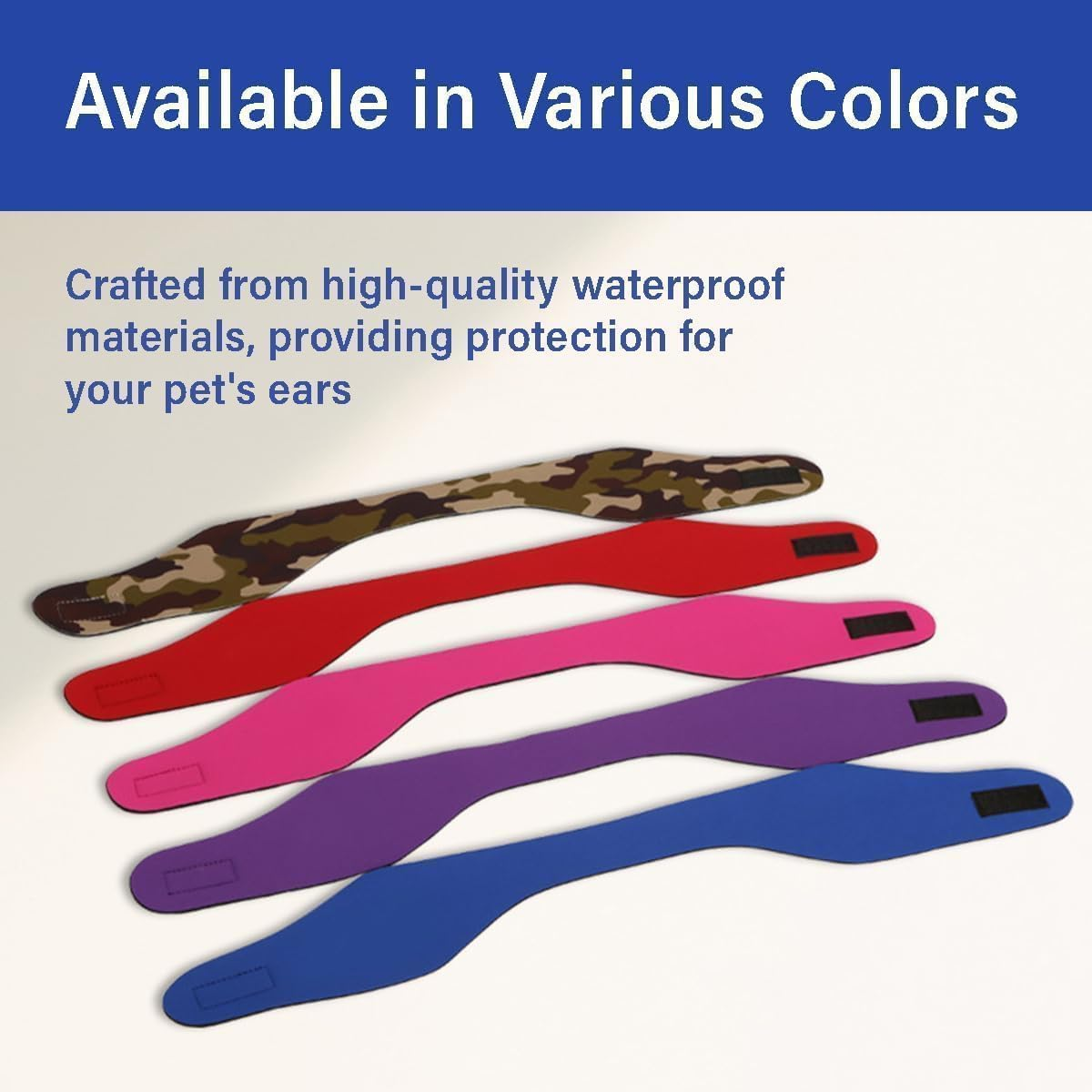 MANON ROSA Dog Ear Covers for Bathing & Swimming Waterproof &ndash; 2Pcs Upgraded Anti-Slip Dog Shower Swim Cap, Ear Plugs, and Rain Hat for Medium Large Dogs Puppies Cats (1 Pink 1 Purple,M) image number 2