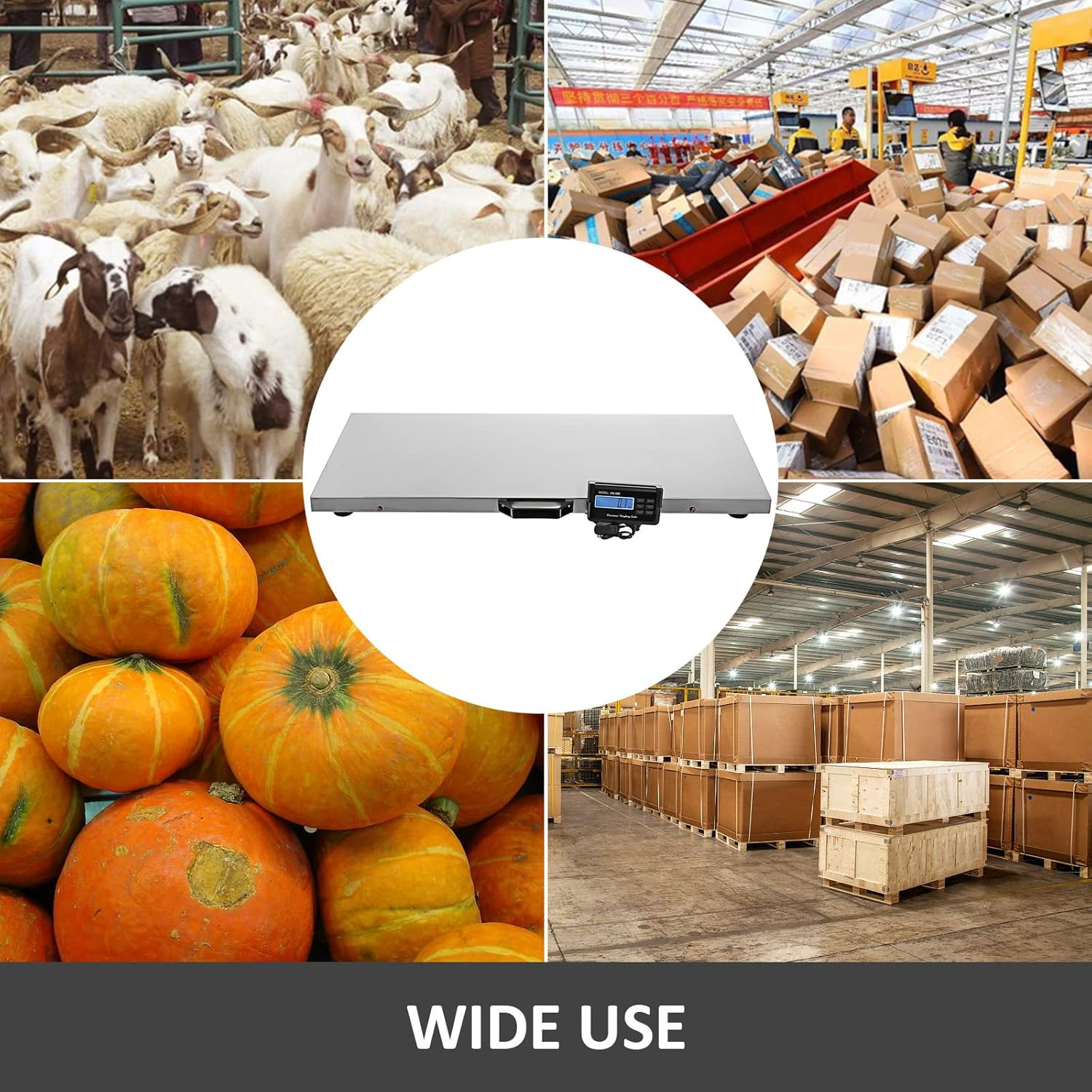 660LB Animal Scale Platform, Digital Pet Scale for Dogs, Digital Scale Large Platform Livestock Veterinary Scale Pet Floor Scale image number 2