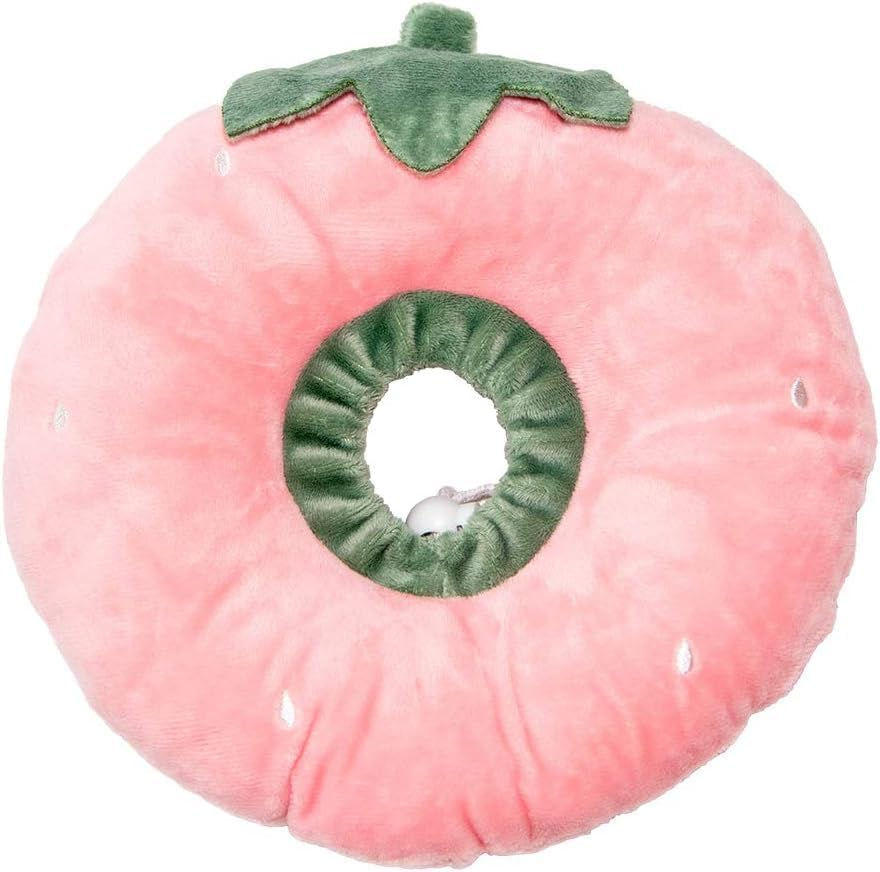 Adjustable Cat Recovery Collar Soft,Cute Pet E-Collar Neck Cone after Wound Healing Protective Cone Fit for Kitties, Small Dogs (Pink Strawberry, S) image number 6