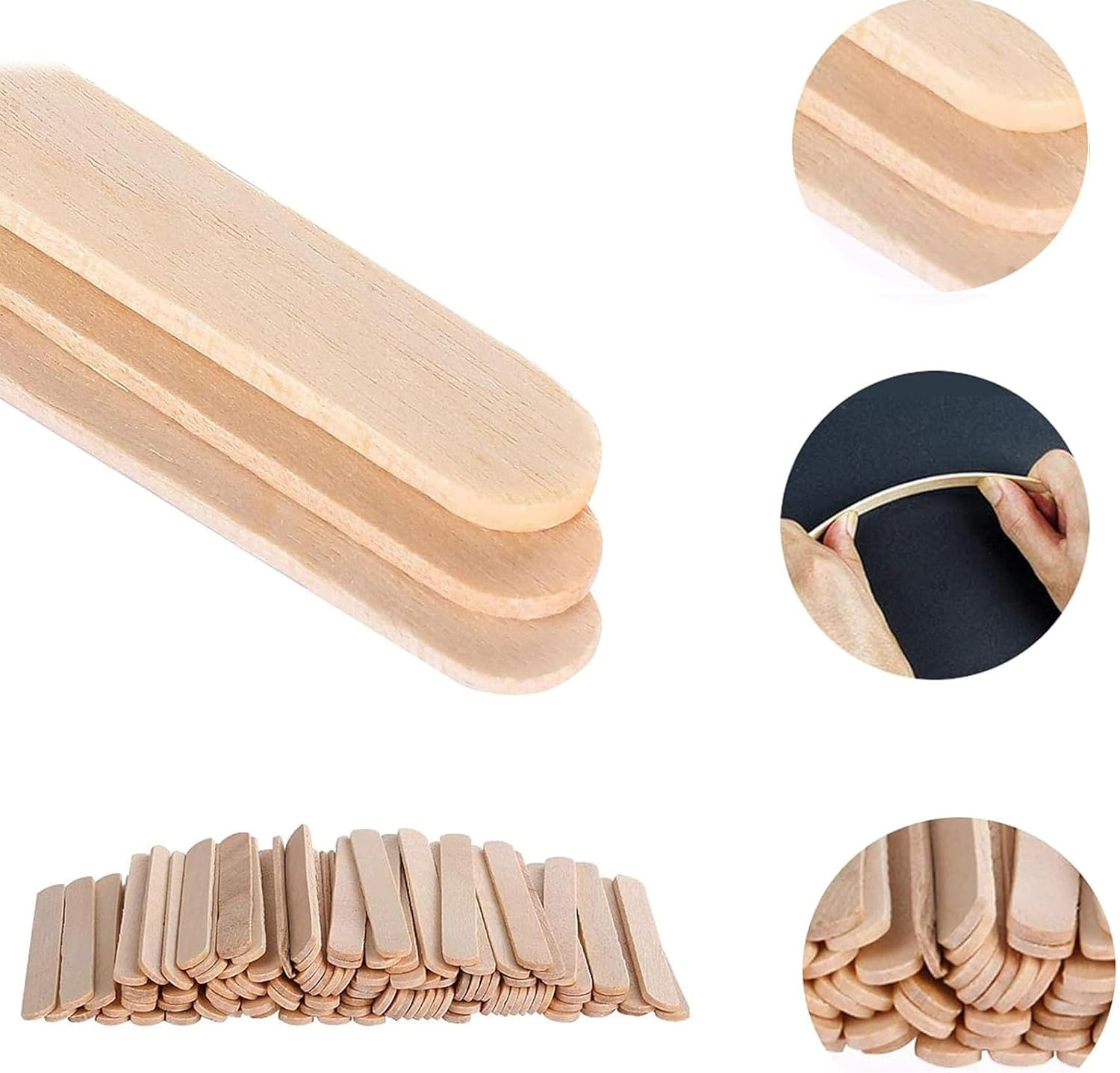 150 PCS Wooden Craft Sticks, Wood Popsicle Ice Cream Sticks for DIY Wood Crafts, Hair Removal and Waxing Supplies, Paint Stirrer, Art Projects and Ice Pop Sticks,Classroom Art Supplies image number 1