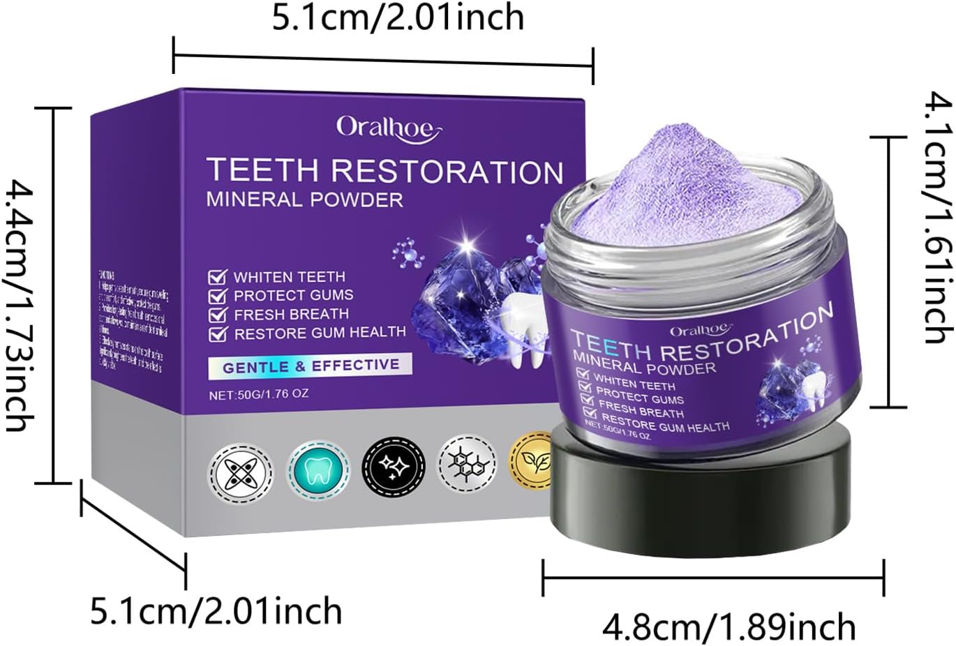 2025 New Teeth Restoration Mineral Powder Purple Natural Mineral Tooth Powder for Teeth Whitening Tooth Strengthening & Gum Care Fresh Breath image number 1