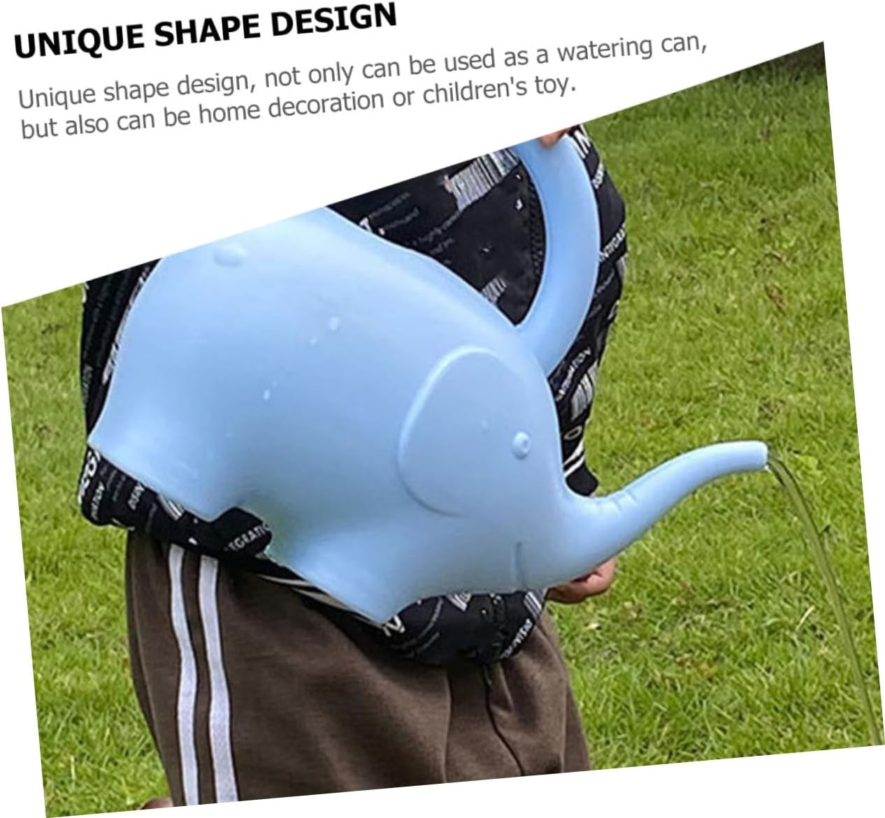 GANAZONO 2Pcs Cartoon Boy Girl Watering Can Ergonomic Design for Plants Adorable Elephant Lightweight Watering Can for Boys and Girls Gardening image number 1