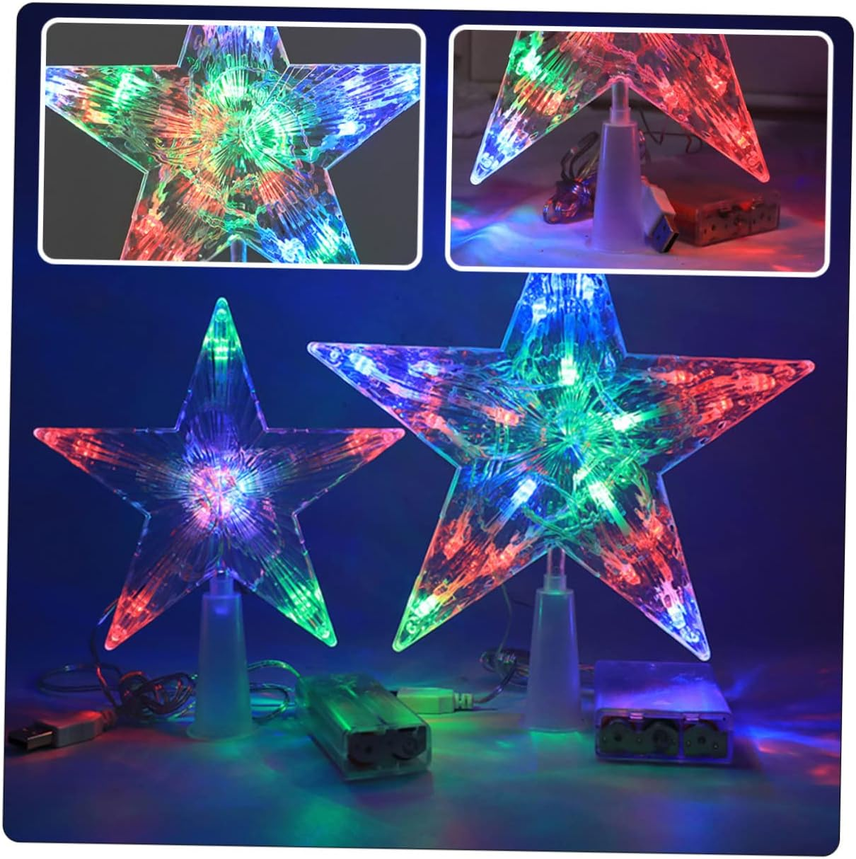 Tree Top Star Plastic Christmas Tree Topper Decorative Xmas Ornament Easy to Use image number 1