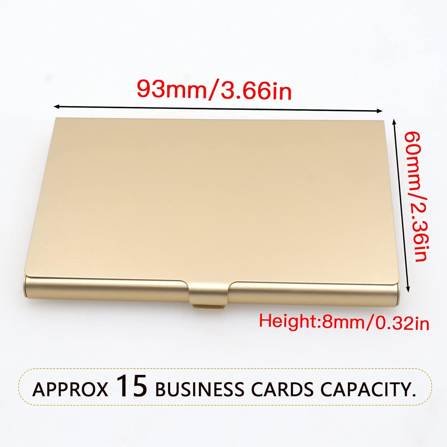 Pack of 2 Gold Metal Business Card Holder, Aluminum Alloy Business Card Case, Flip Cover Slim Pocket Business Card Holder, Purse Name Card Holders for Men & Women, Gold image number 3