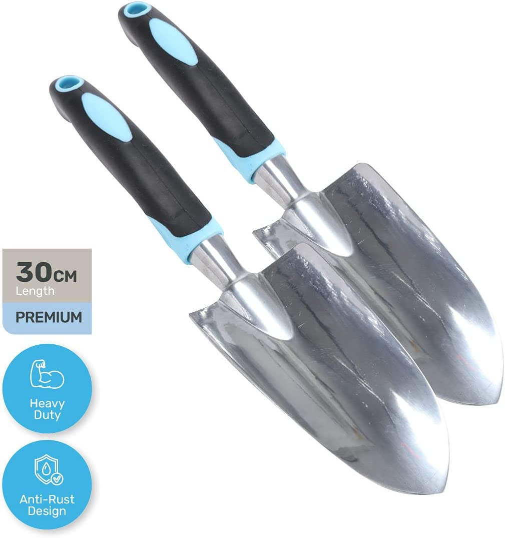 [2PCE] Garden Shovel Garden Hand Trowel, Garden Greens Heavy Duty Garden Trowel with Ergonomic Handle, Dig with Ease, Planting and Soil Cultivation, Small Area Gardening image number 5