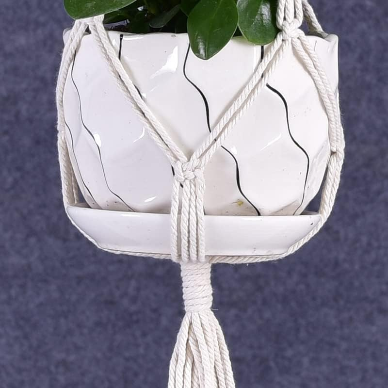 AIMALL Macrame Plant Hanger, 39 Inch Hand-Braided Hanging Planter Holder, Indoor Outdoor Flower Pot Basket with Cotton Rope, Boho Style for Living Room, Balcony, or Garden - 01 image number 5