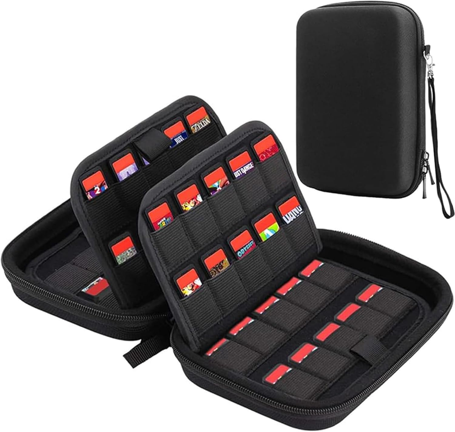 80 Slots Game Case Compatible with Nintendo Switch PS Vita Games, Protective Carrying Case Fits for Switch OLED, PSP Games Storage,Sd Cards, Game Cartridge Holders Hard Shell Travel Storage Case,Black image number 5