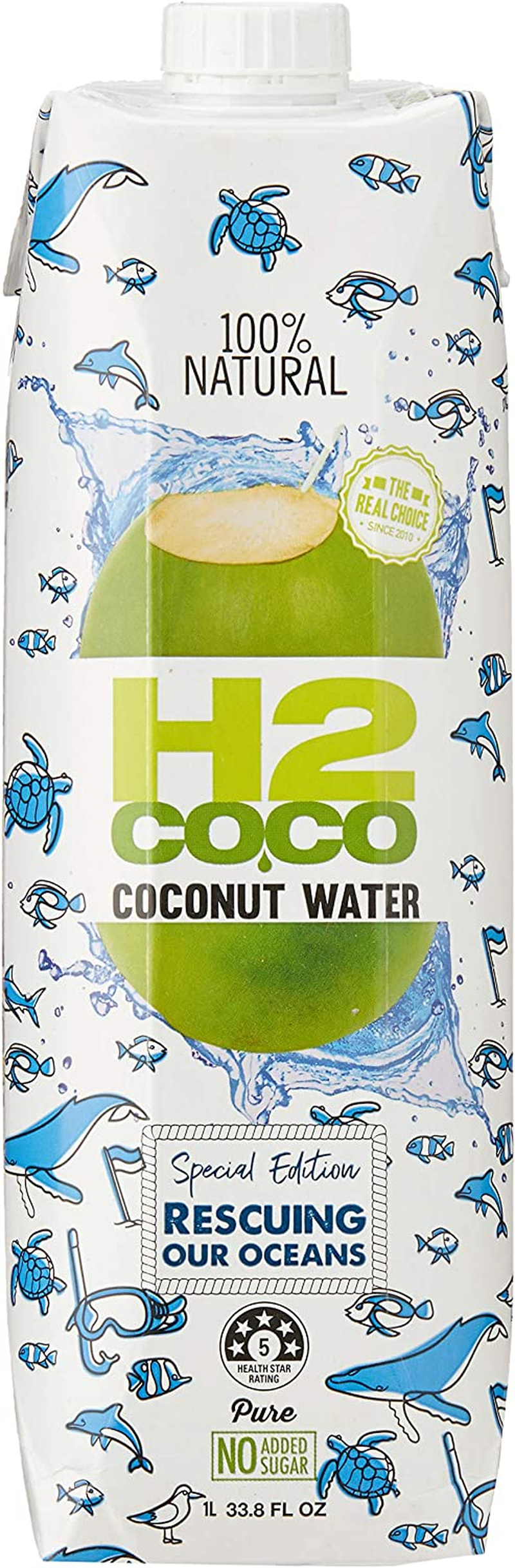 H2Coco Pure Coconut Water, 1 Liter, Pack of 6