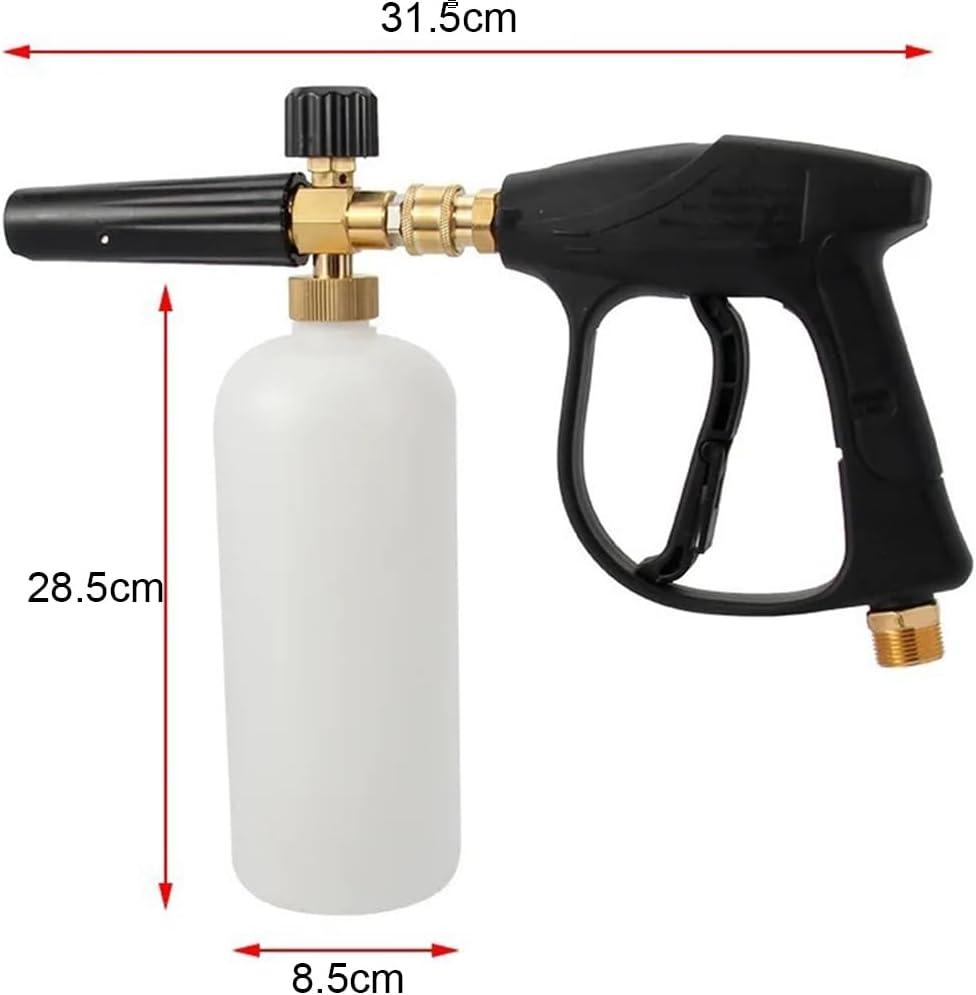 High Pressure Washer Gun and Foam Spray Gun Kit with 1/4&rdquo; Standard Quick Connector, M22 14 Mm Fitting Hose Connector with 5 Nozzle Heads at Different Angles for Car Floor Deck Windows Cleaning image number 4