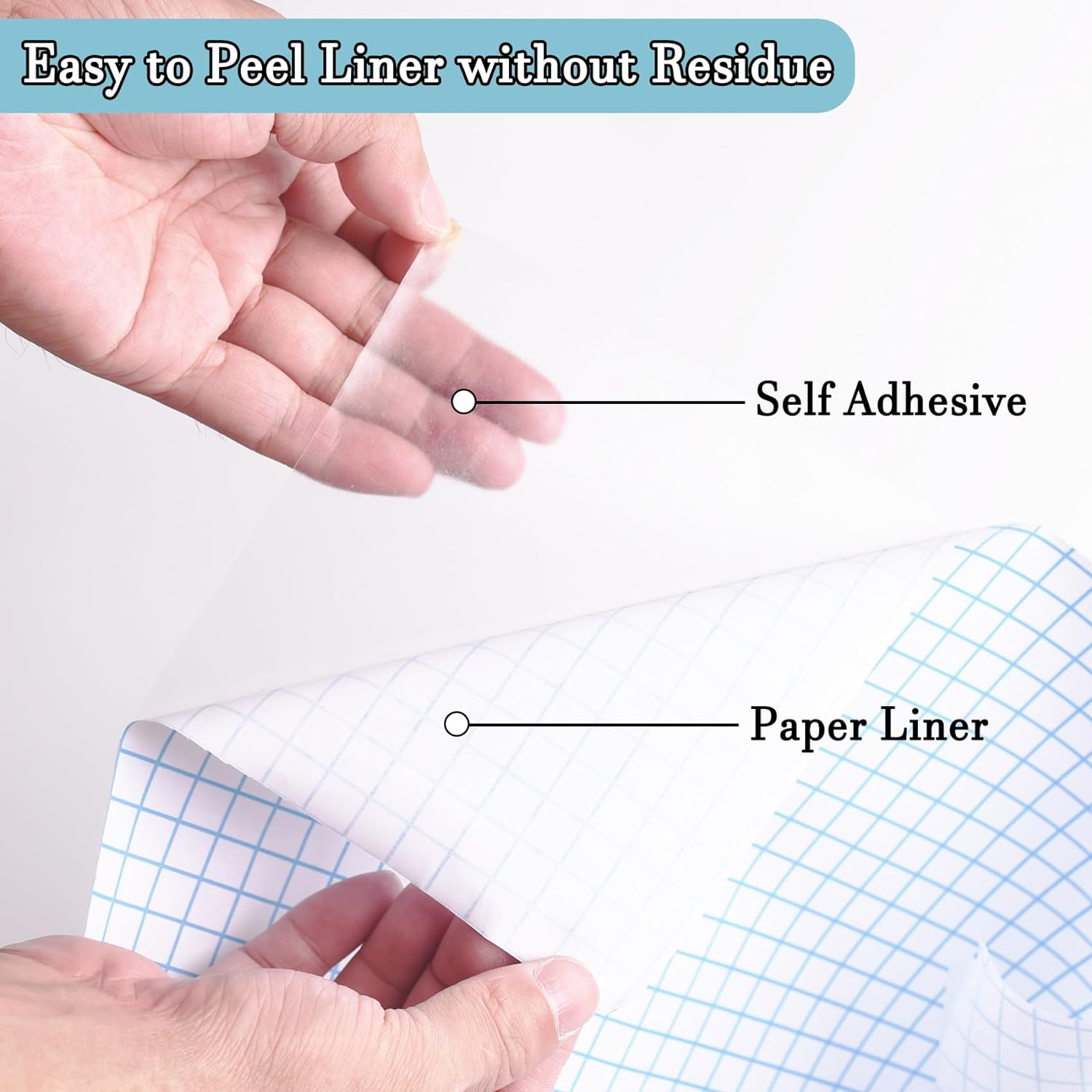 Lparkin 45 X 150 Cm （17.7In X 4.9Ft） Clear Book Cover Self Adhesive, Tear & Water Resistant Plastic Cover for Books and Documents Clear Roll, Easy Peel Liner Transparent Book Cover Film image number 6