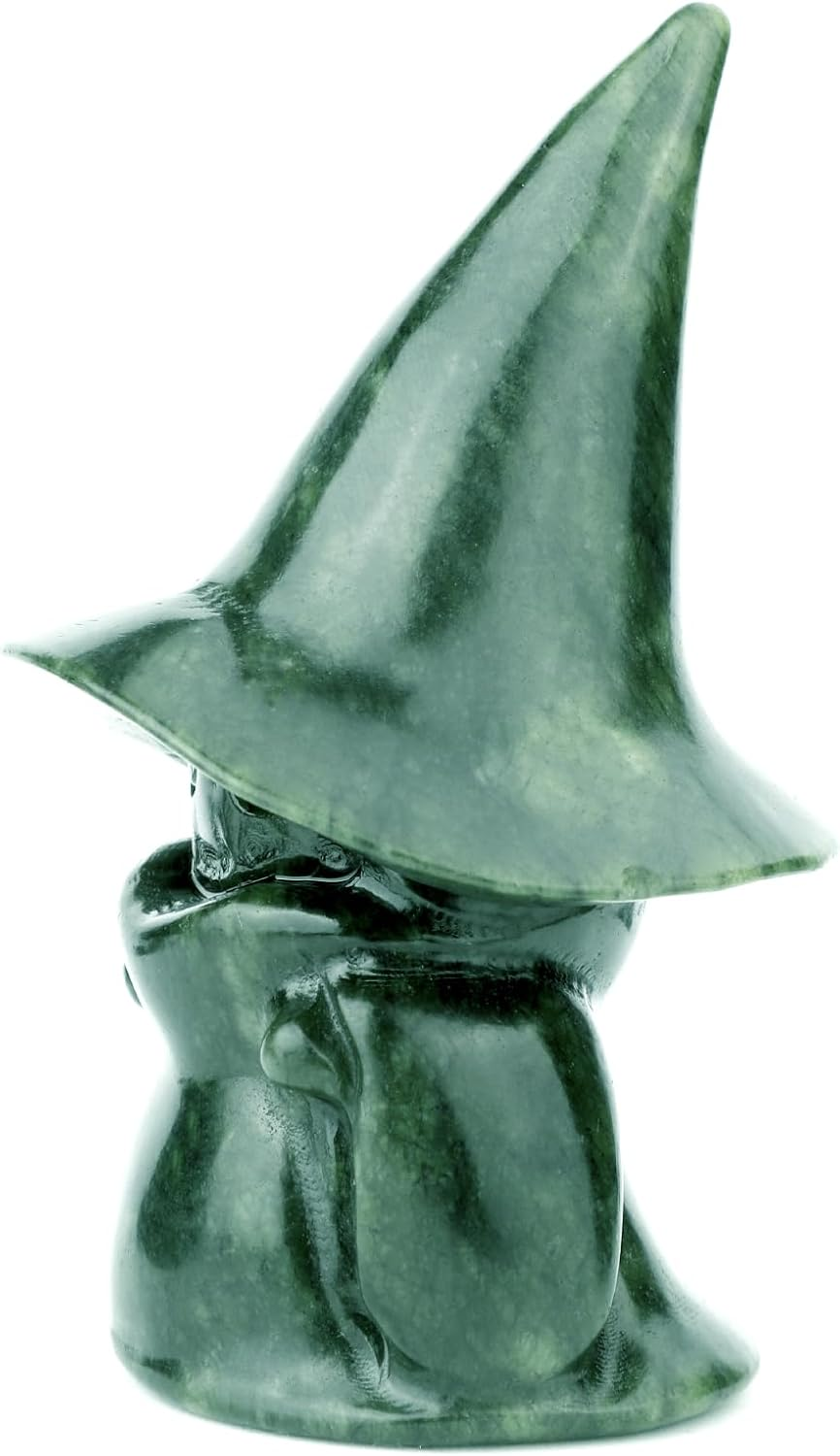 Gemshan Witch Statue for Halloween Decorations,Jade Statue with Wizard Hat Cloak Sculpture Spooky Halloween Decor for Home Table Tray Shelf image number 5