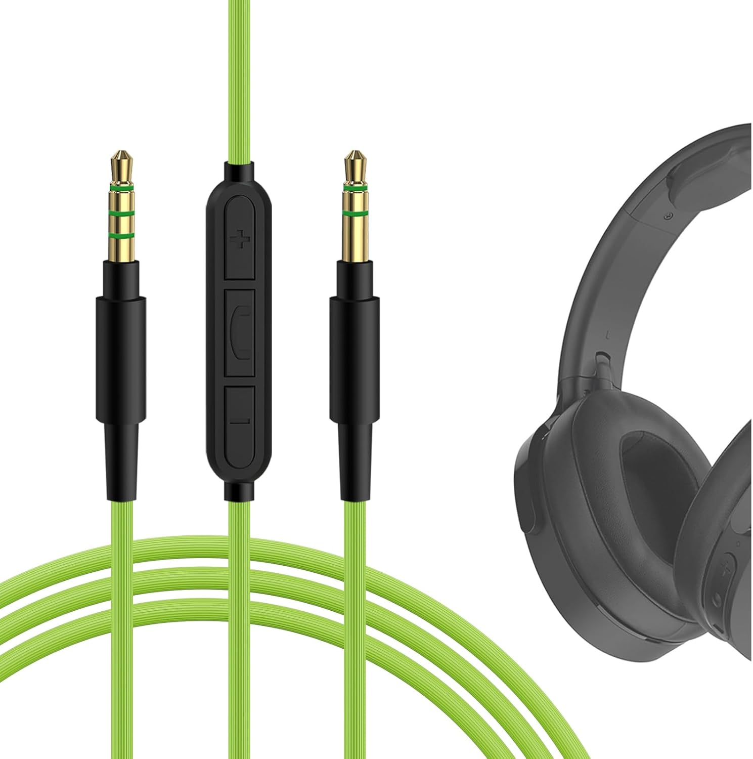 Geekria Audio Cable with Mic Compatible with Skullcandy Hesh Evo/3, Crusher Evo Headphones Cable, 3.5Mm to 3.5Mm Replacement Stereo Cord with Inline Microphone and Volume Control (4 Ft/1.2M)