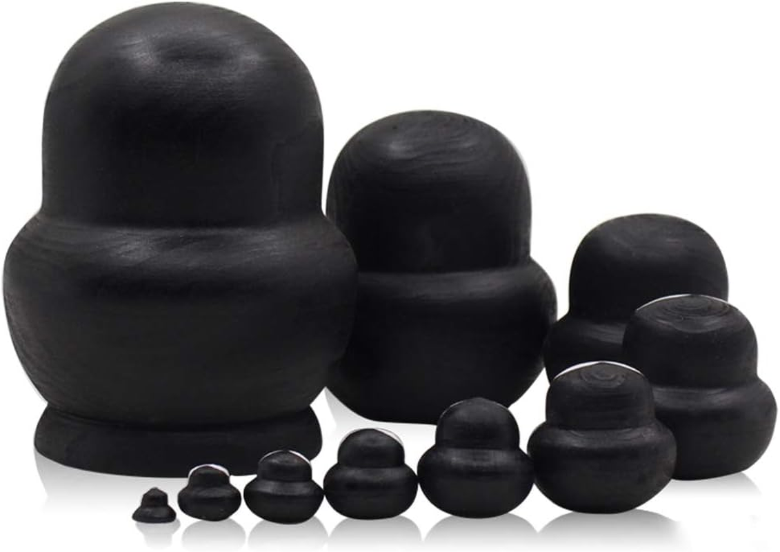 Moonmo 10Pcs Animal Pattern Wooden Nesting Toys Russian Nesting Dolls Matryoshka Stacking Dolls Penguin image number 3