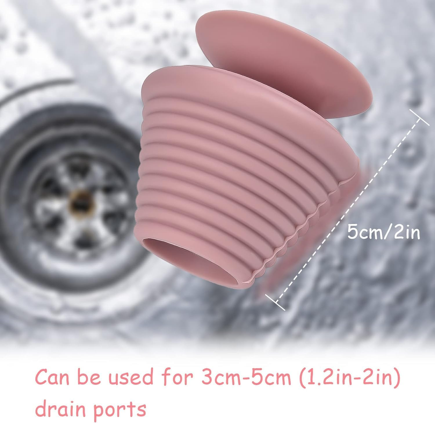 Bathtub Stopper, Universal Bathtub Plug Drain Stopper Silicone Tub Stopper Sink Stopper Bath Tub Plug for Kitchen Bathtub and Bathroom Sink Drain (Pink) image number 5