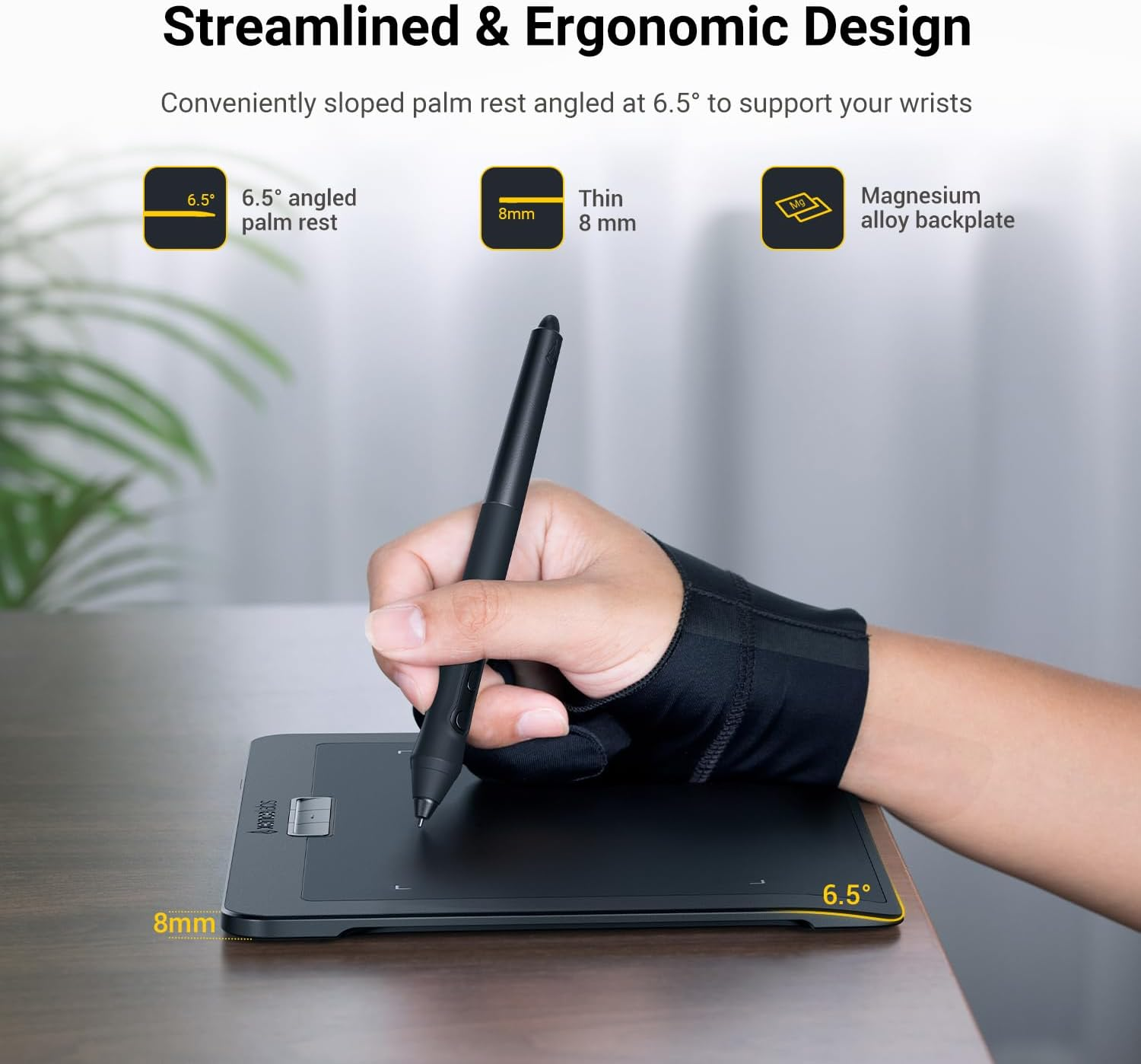 XENCELABS Drawing Tablet, Portable Wireless Precision Graphic Tablets, Ultrathin Pen Tablet with 2 Battery-Free Stylus, 8192 Levels Pressure, 16.9 Aspect Ratio Digital Art Pad for Win/Mac/Linux image number 5