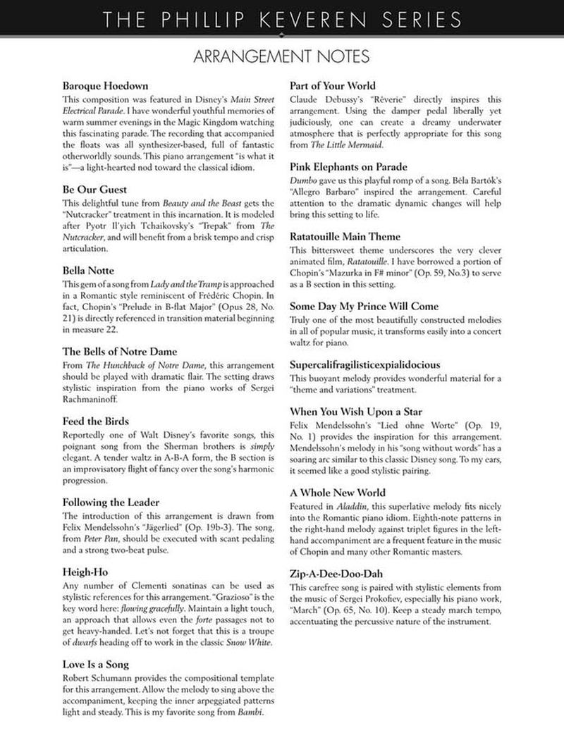 More Disney Songs for Classical Piano - the Phillip Keveren Series: Arr. Phillip Keveren the Phillip Keveren Series Piano Solo image number 3