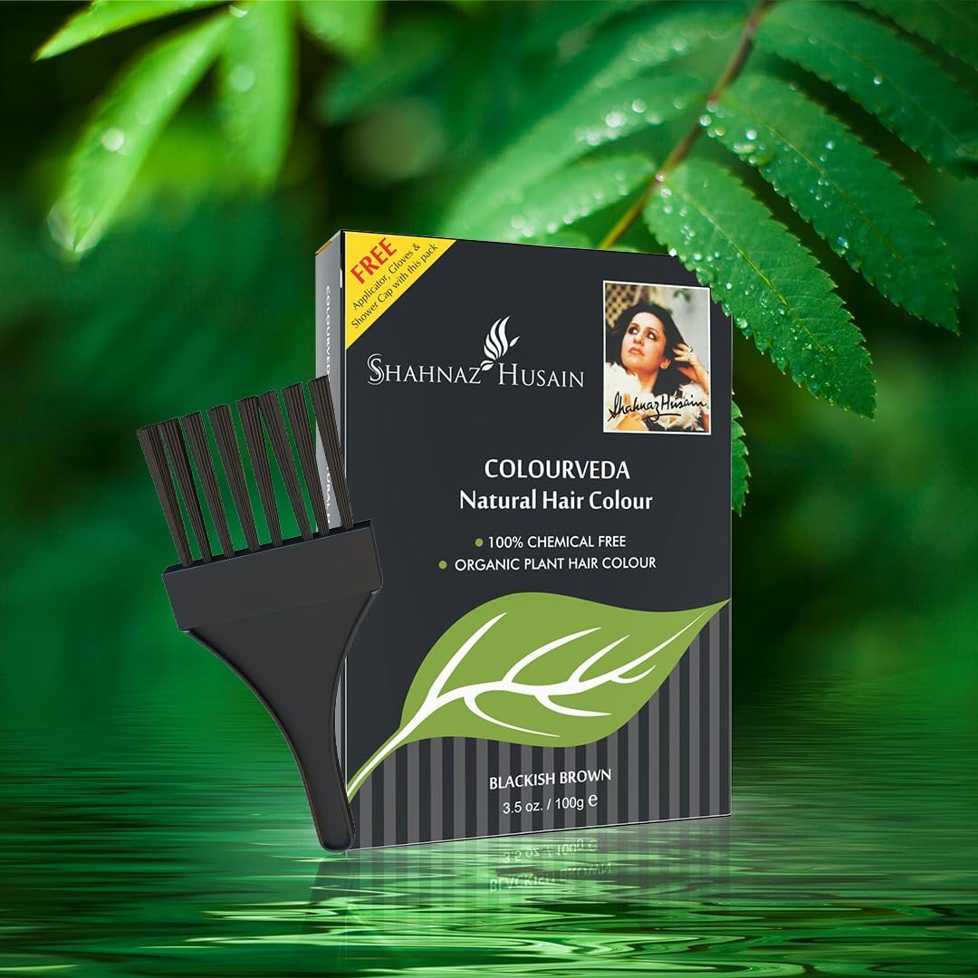 Shahnaz Husain Colourveda Natural Hair Colour Blackish Brown 100G (Pack of 3) image number 4