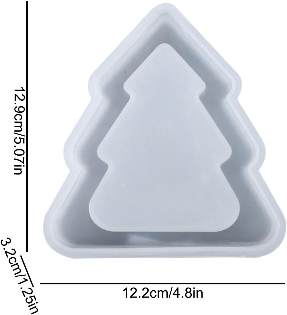 Christmas Tree Mold - Storage Box Christmas Tree Candle Molds,Reusable Christmas Tree Mold, Christmas Baking Silicone Molds for Cookie, Chocolate image number 4