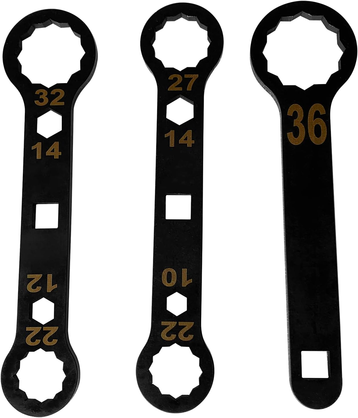 Combo Axle Wrench and Rear Wheel Axle Torque Wrench Hand Tools Kit,3 Pieces (10Mm X 14Mm X 22Mm*27Mm,12Mm X 14Mm X 22Mm*32Mm and 36Mm),Tolerance &plusmn;0.1 image number 2