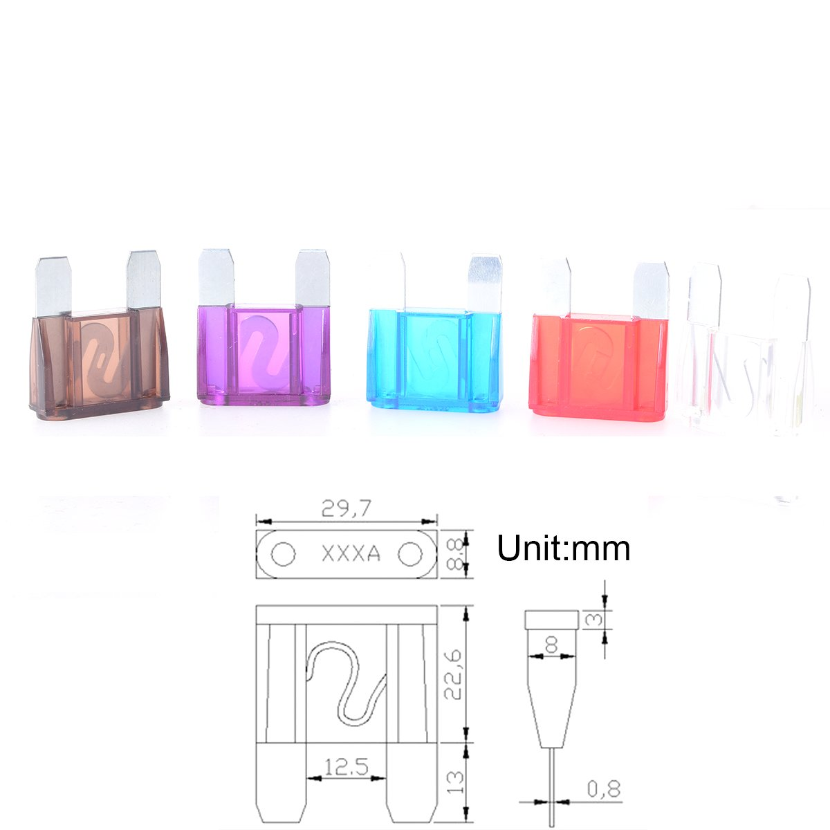 Auto Blade Fuse Large Size Maxi Blade 5Pcs 100A 80A 70A 60A 50A Assortment Set for Car Truck Motor Trail RV ATM Box 35X30Mm, Add-A-Circuit Fuse Holder, APS ATT Low Profile ATM LP FUSETAP ｡ｭ image number 4