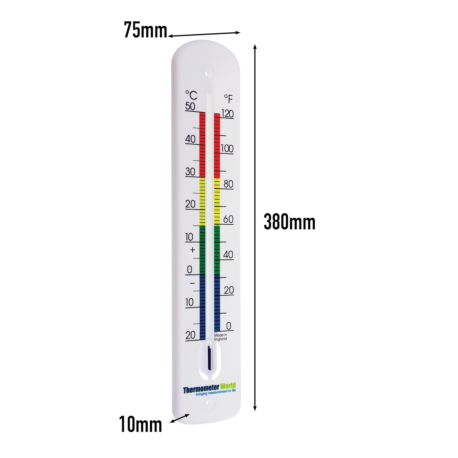 Large Outdoor Thermometer 380 Mm - Garden Thermometer Outdoor Made in UK with Colour Coded Zones for Use in Garden Greenhouse Patio Sun Terrace image number 3