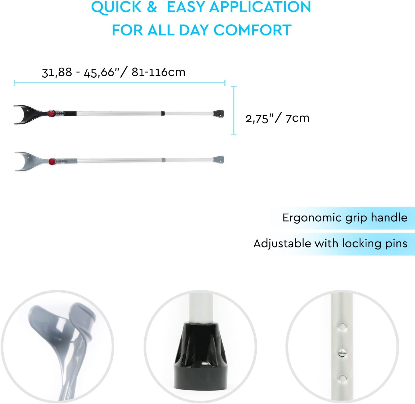 Soles Aluminum Forearm Crutch (SLS806GR) - Gray image number 5