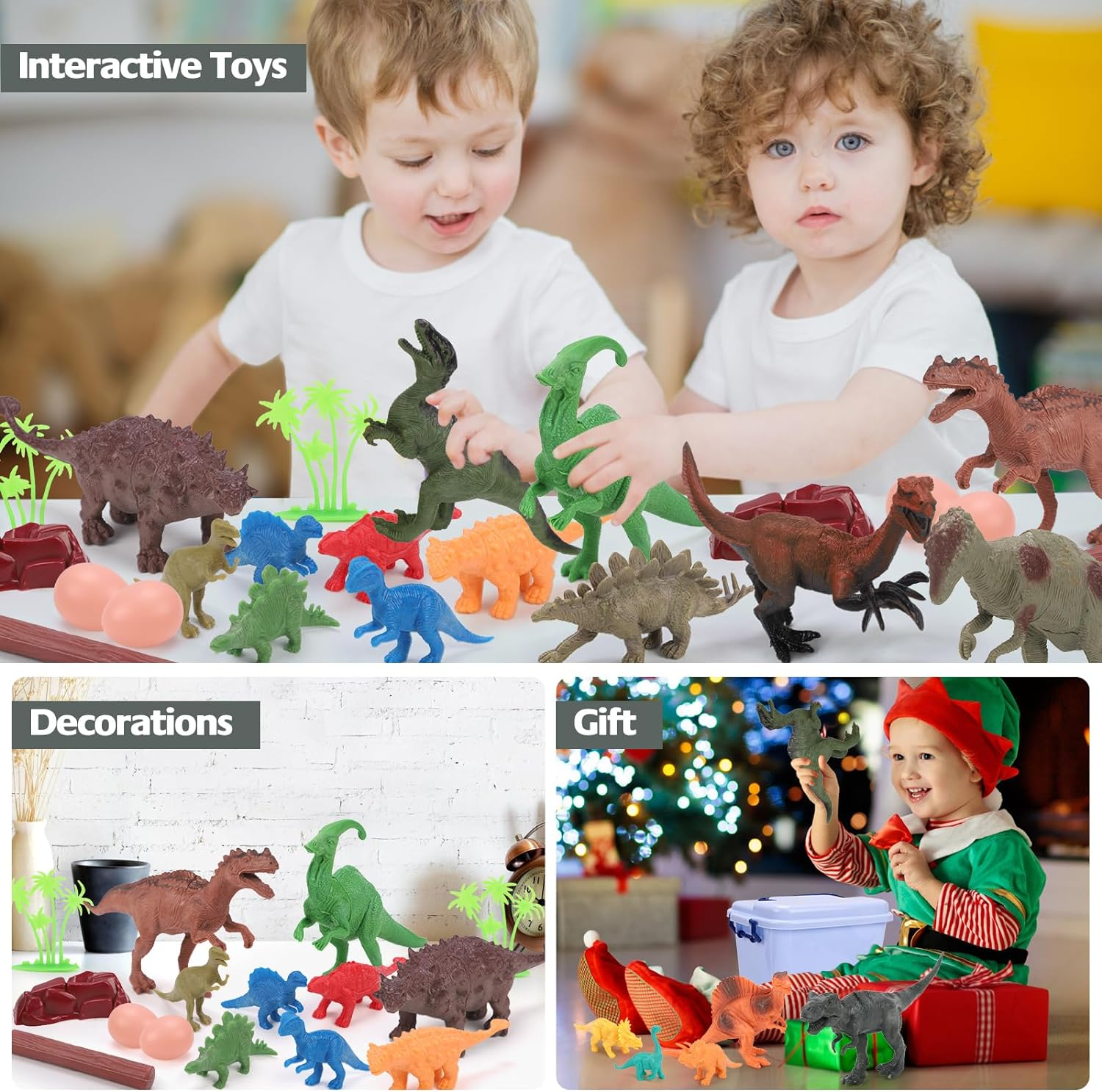 Kaekid 52 PCS Realistic Dinosaurs Figures with Storage Box, Dinosaur Toys for Kids, Learning Toy for Boy Girl Age 3-5, Perfect Party Favors, Birthday Gifts image number 5